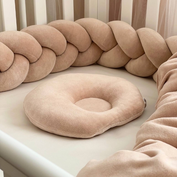 Set lenjerie Patut bebe din 6 piese, Ursulet crem (6)